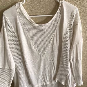 Emma & Sam white long sleeve with touches of mesh